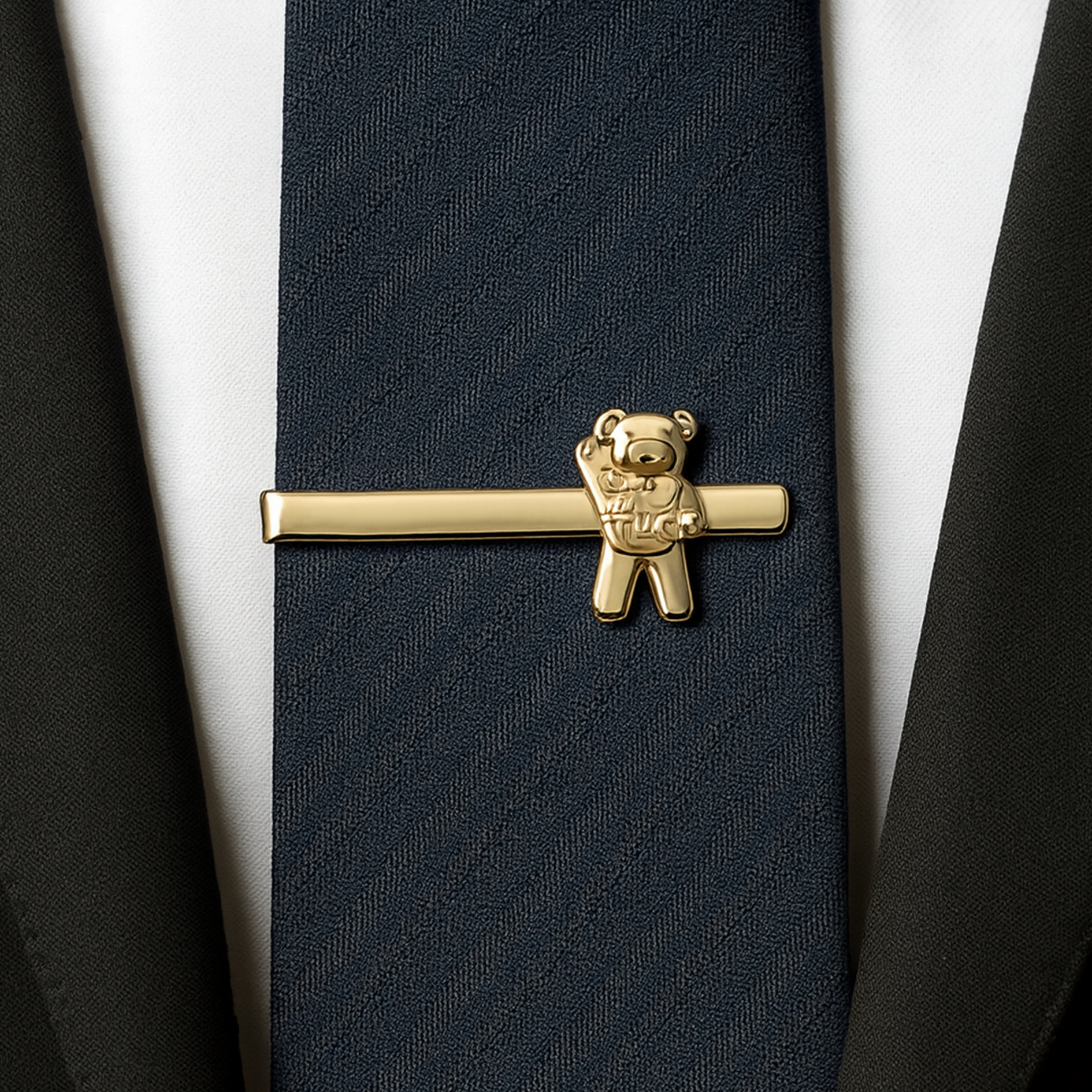 Gold Finish Teddy Tie Bar
